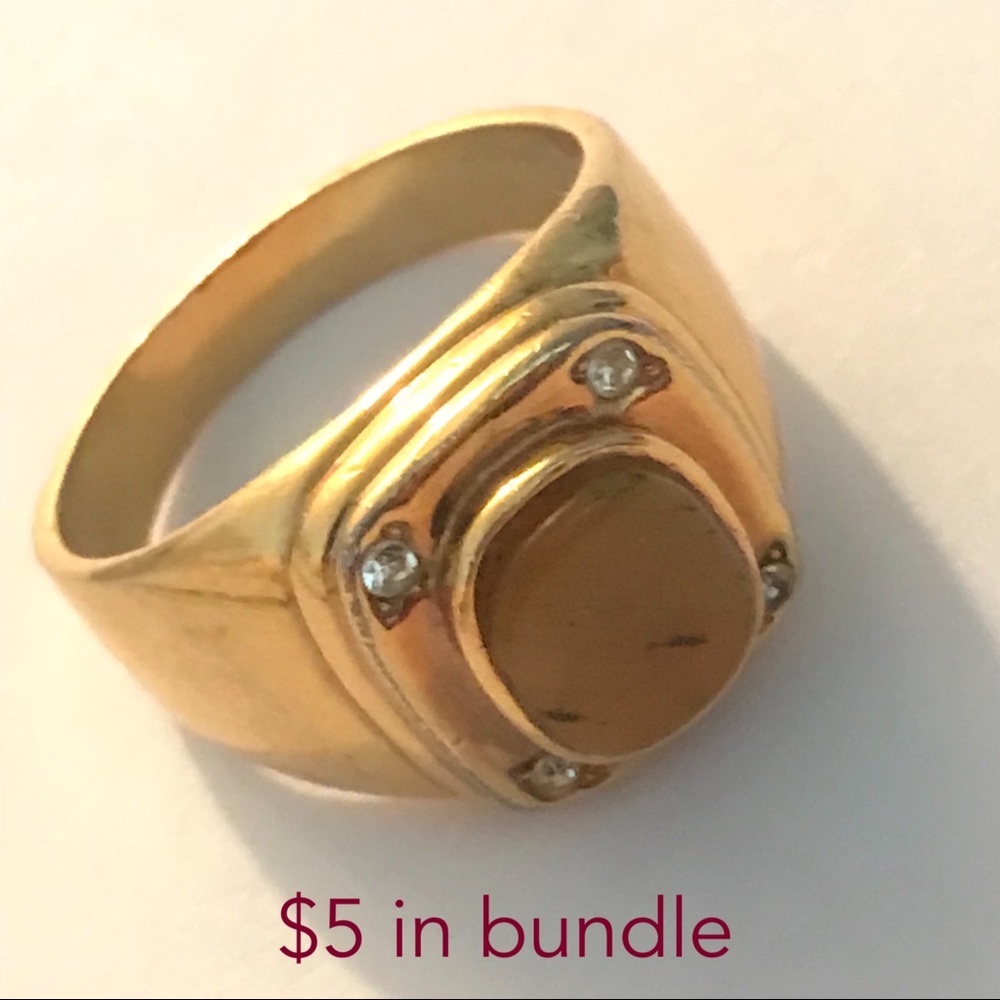 Men’s Fashion Stamp Gold Tone Ring